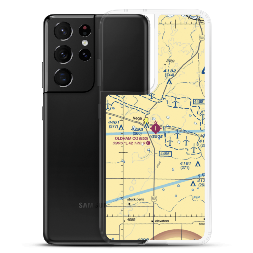 Oldham County Airport (E52) VFR Sectional Samsung Case Samsung Galaxy S21 Ultra model shown