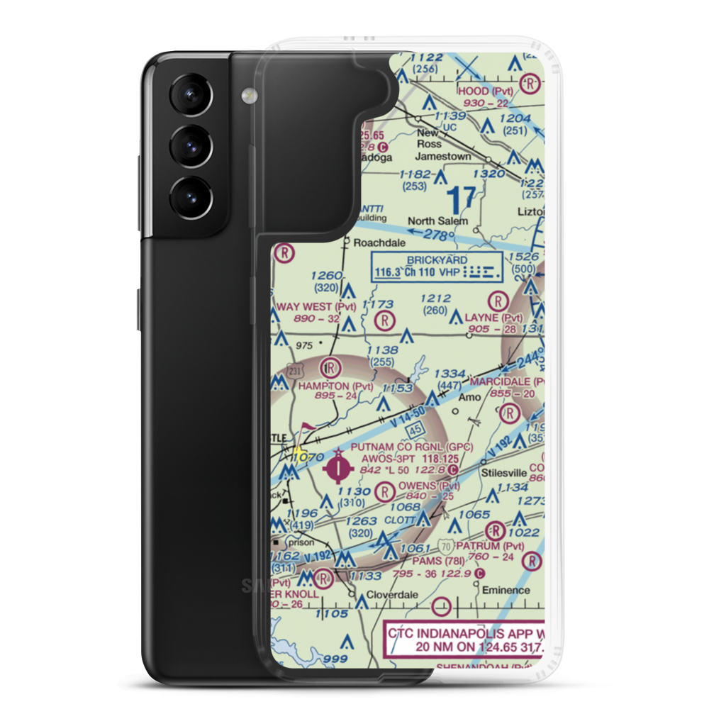 Oleo Airport (4II3) VFR Sectional Samsung Case Samsung Galaxy S21 Plus model shown