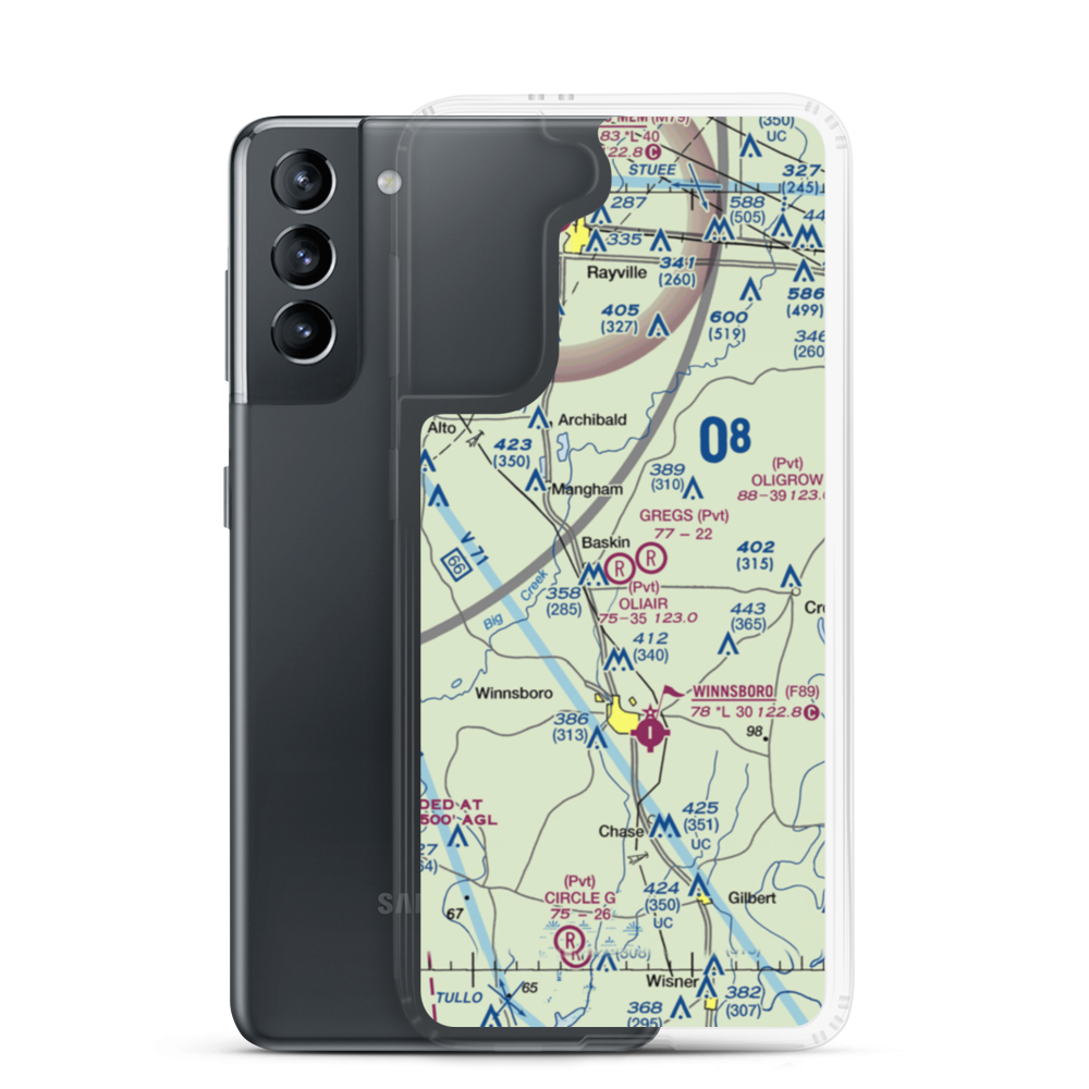 Oliair Airport (LS20) VFR Sectional Samsung Case Samsung Galaxy S21 model shown