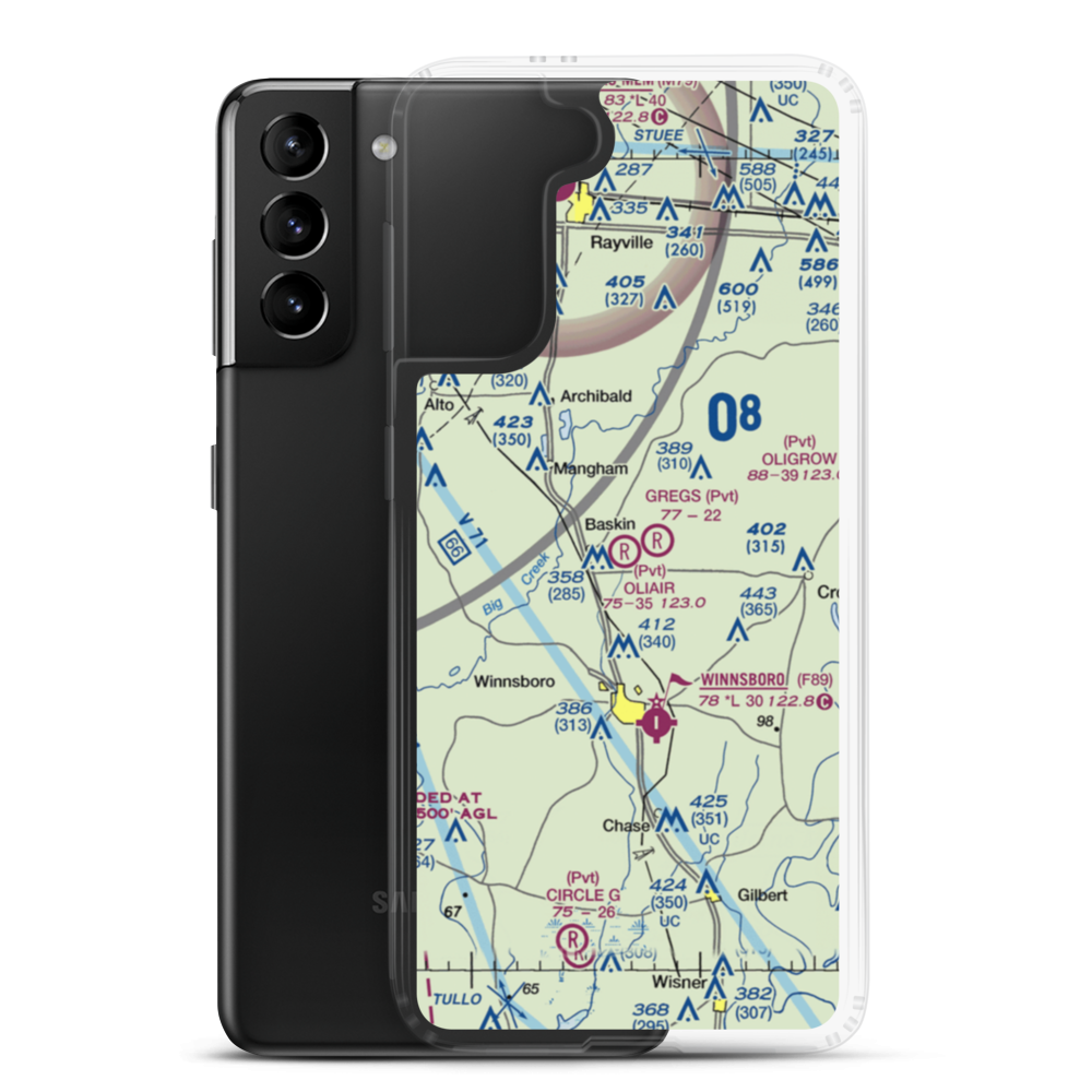 Oliair Airport (LS20) VFR Sectional Samsung Case Samsung Galaxy S21 Plus model shown