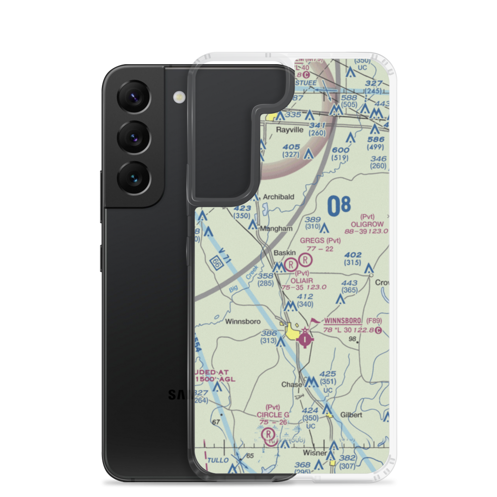 Oliair Airport (LS20) VFR Sectional Samsung Case Samsung Galaxy S22 model shown