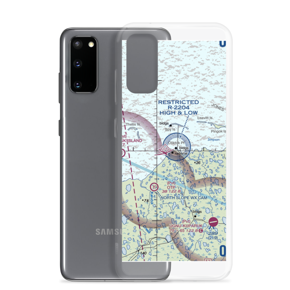 Oliktok LRRS Airport (OLI) VFR Sectional Samsung Case Samsung Galaxy S20 model shown