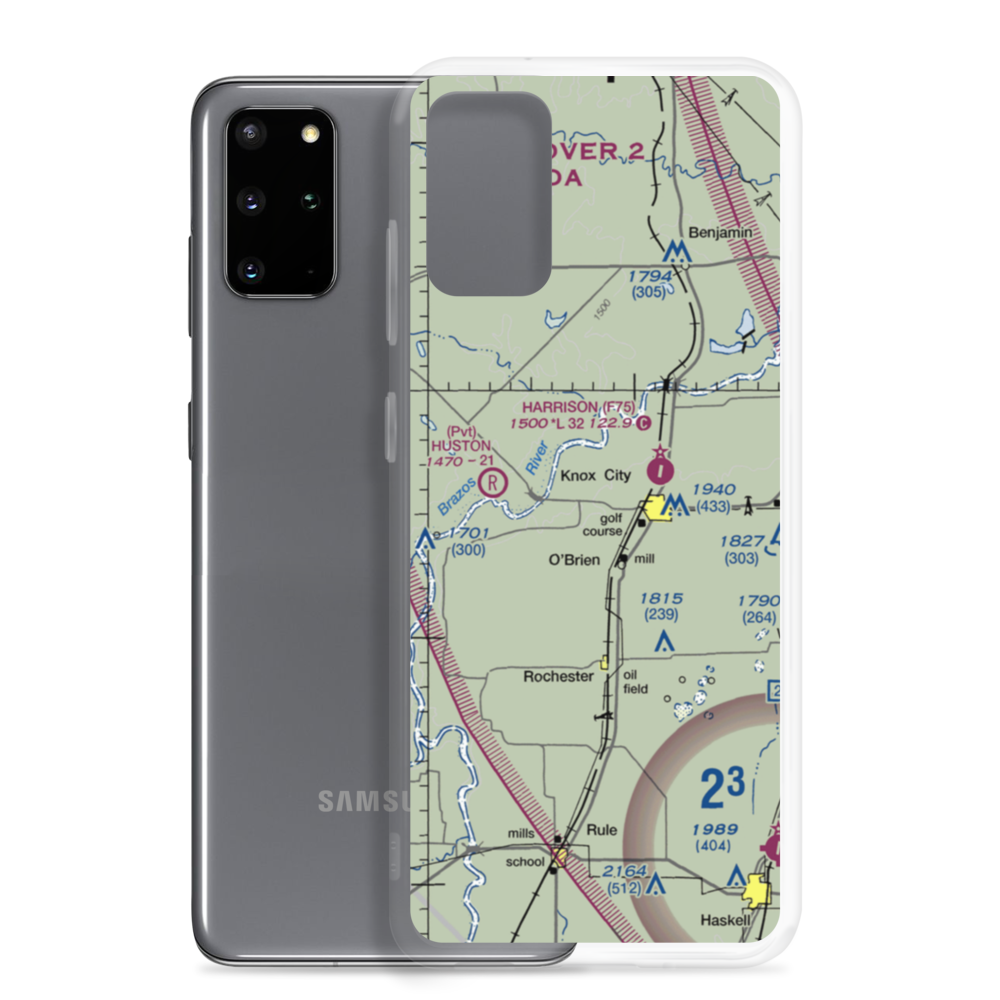 Oliver Airport (4TX7) VFR Sectional Samsung Case Samsung Galaxy S20 Plus model shown
