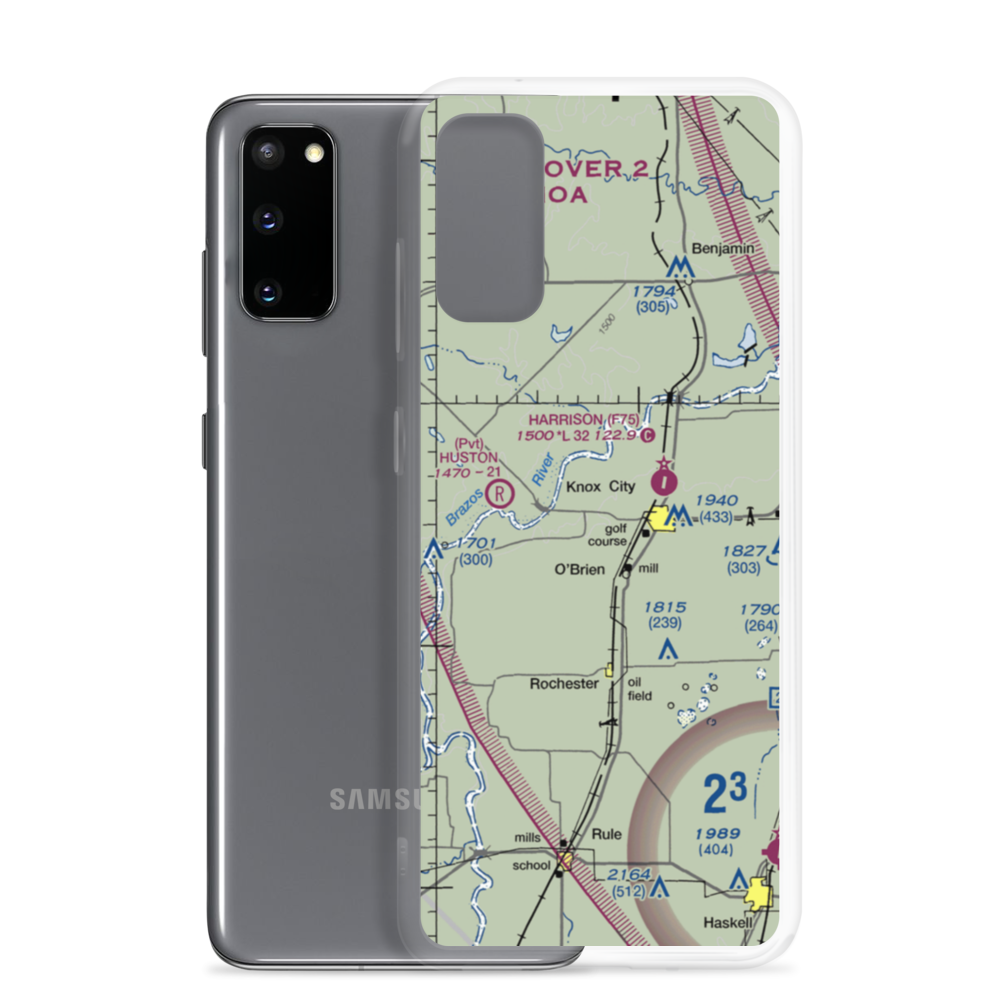 Oliver Airport (4TX7) VFR Sectional Samsung Case Samsung Galaxy S20 model shown
