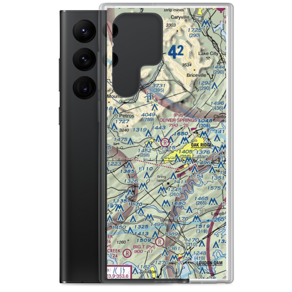 Oliver Springs Inc Airport (TN08) VFR Sectional Samsung Case Samsung Galaxy S22 Ultra model shown