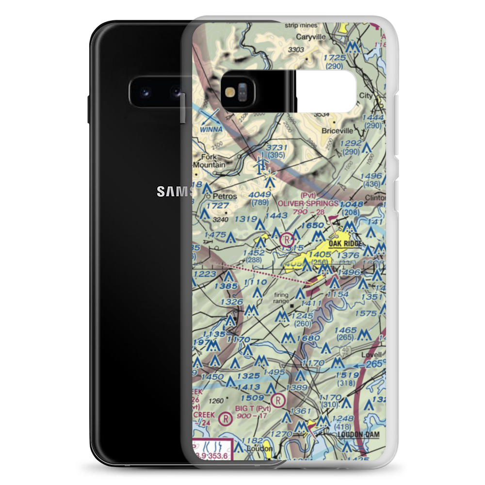 Oliver Springs Inc Airport (TN08) VFR Sectional Samsung Case Samsung Galaxy S10+ model shown