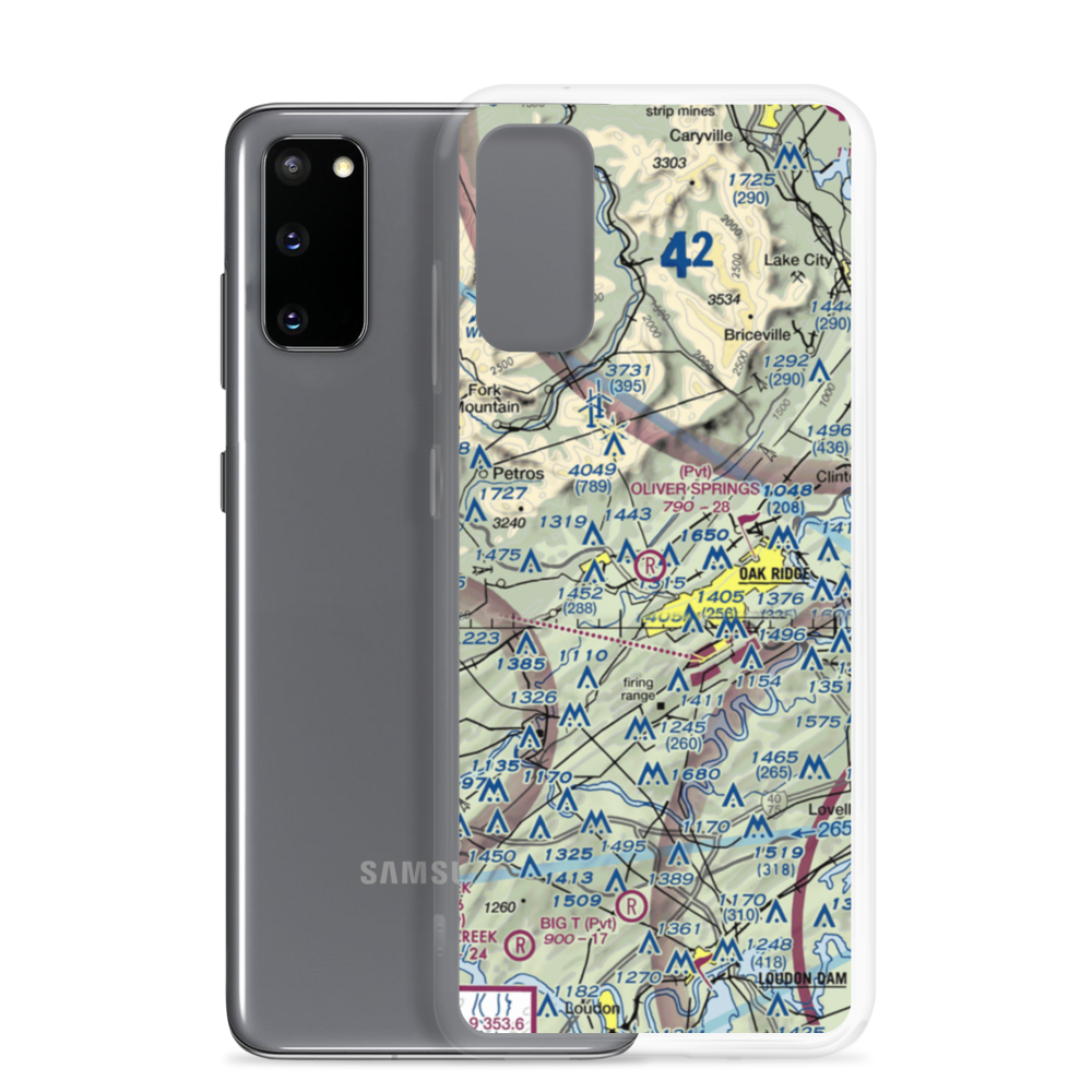 Oliver Springs Inc Airport (TN08) VFR Sectional Samsung Case Samsung Galaxy S20 model shown