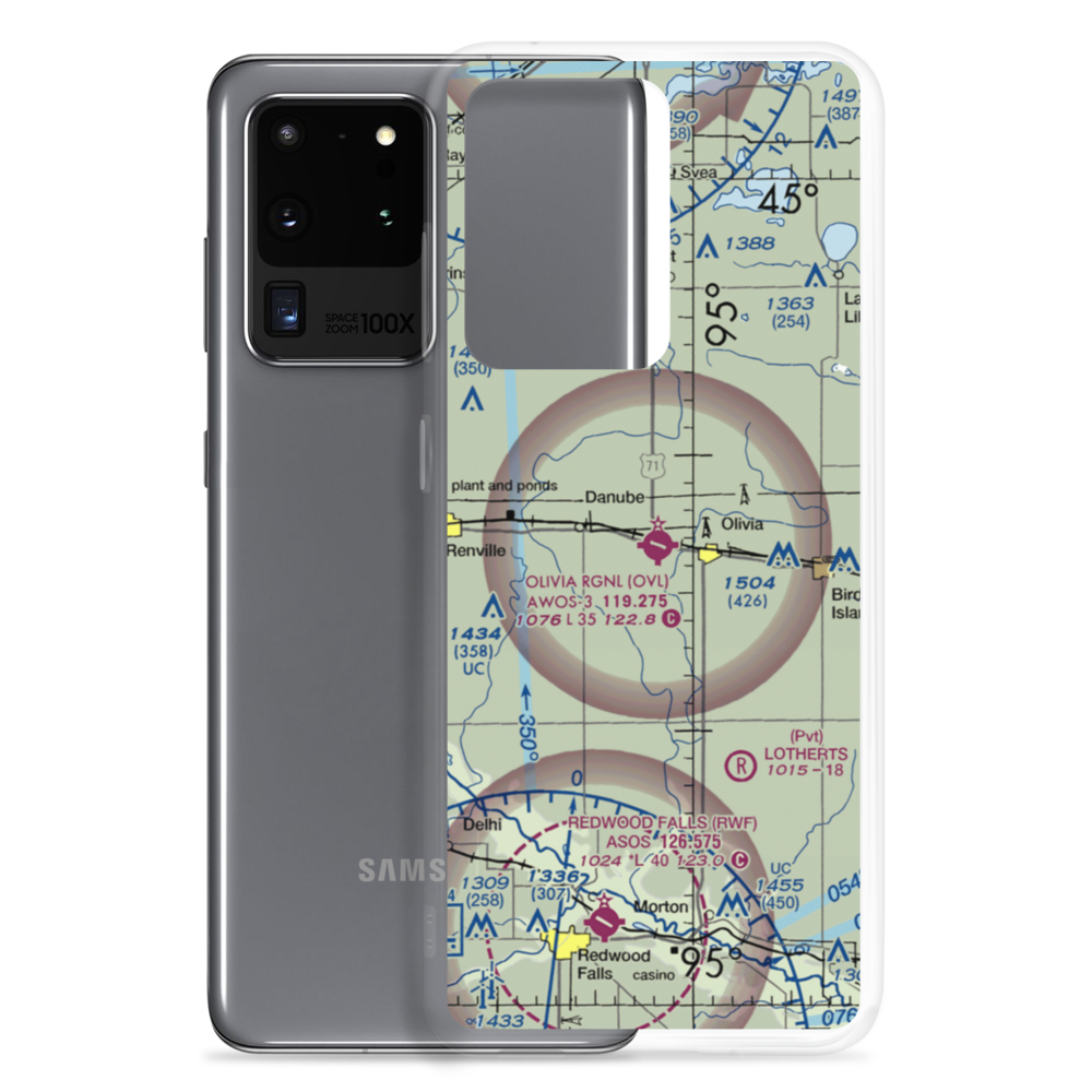 Olivia Regional Airport (OVL) VFR Sectional Samsung Case Samsung Galaxy S20 Ultra model shown