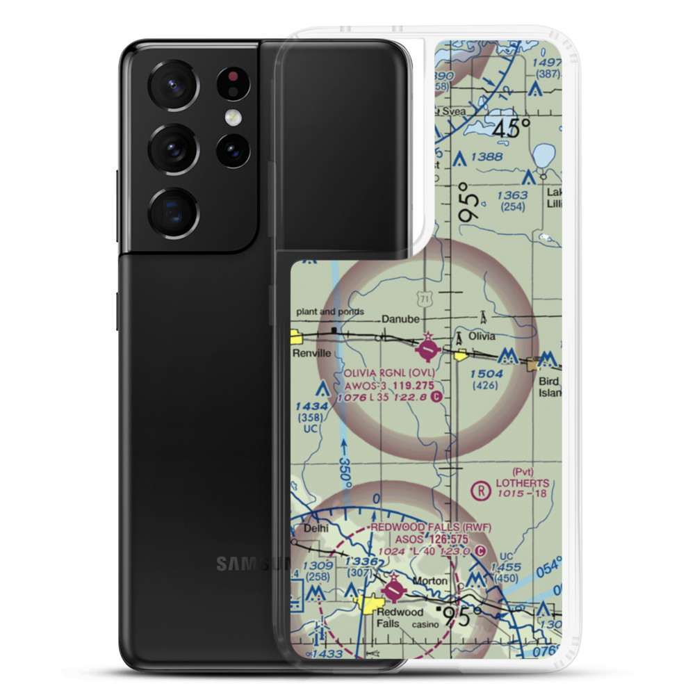 Olivia Regional Airport (OVL) VFR Sectional Samsung Case Samsung Galaxy S21 Ultra model shown