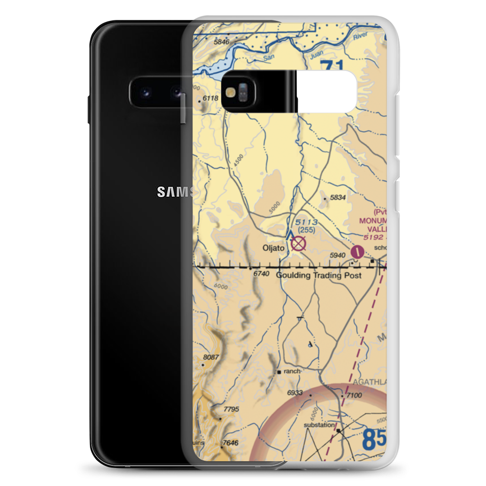 Oljato Airport (05UT) VFR Sectional Samsung Case Samsung Galaxy S10+ model shown