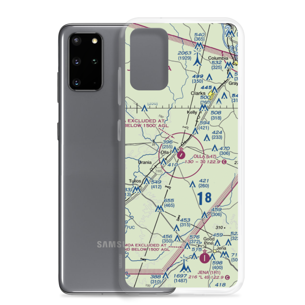 Olla Airport (L47) VFR Sectional Samsung Case Samsung Galaxy S20 Plus model shown