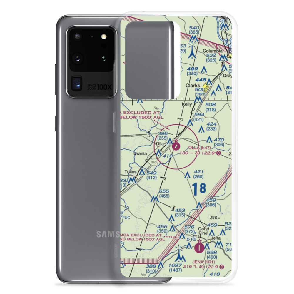 Olla Airport (L47) VFR Sectional Samsung Case Samsung Galaxy S20 Ultra model shown