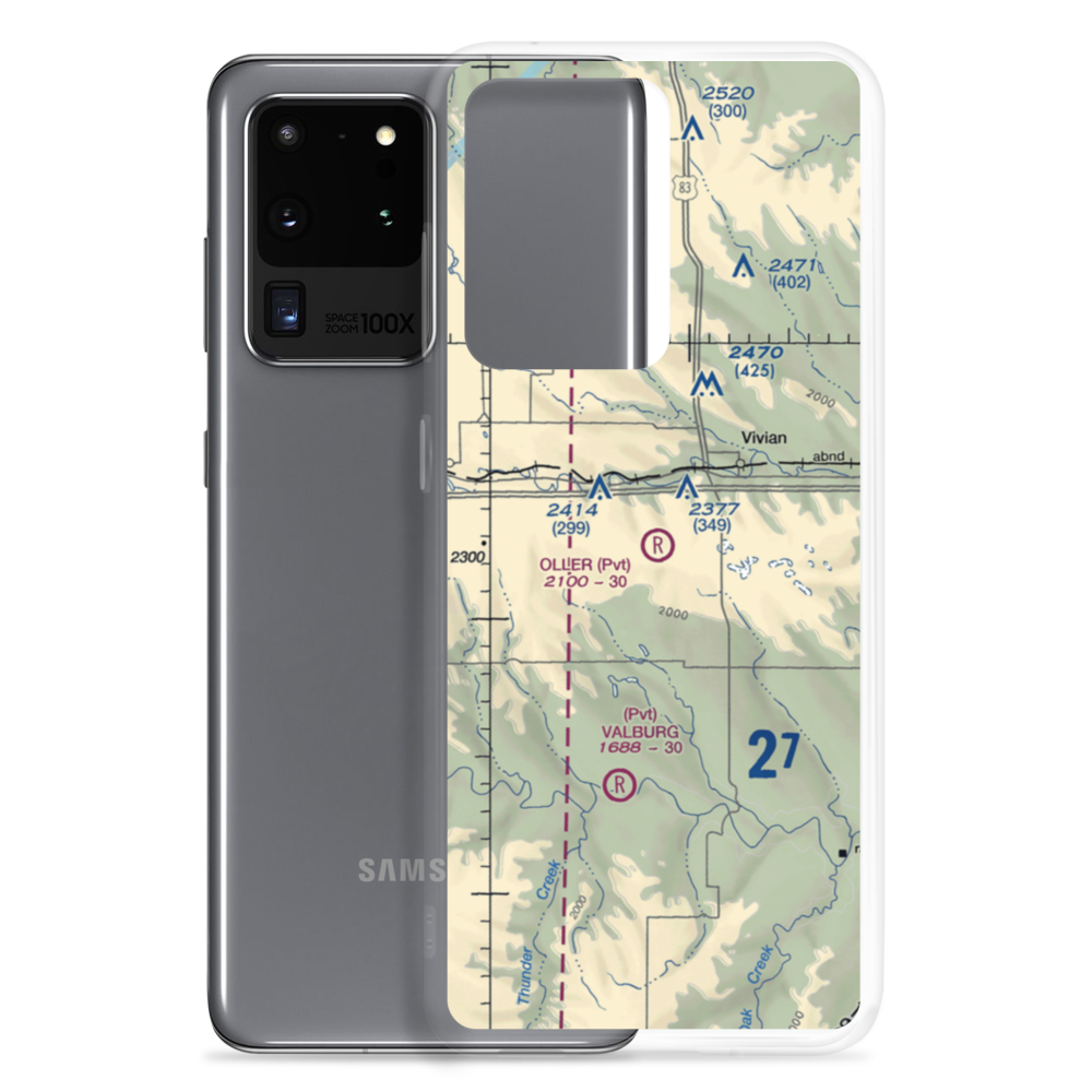 Oller Airport (SD97) VFR Sectional Samsung Case Samsung Galaxy S20 Ultra model shown