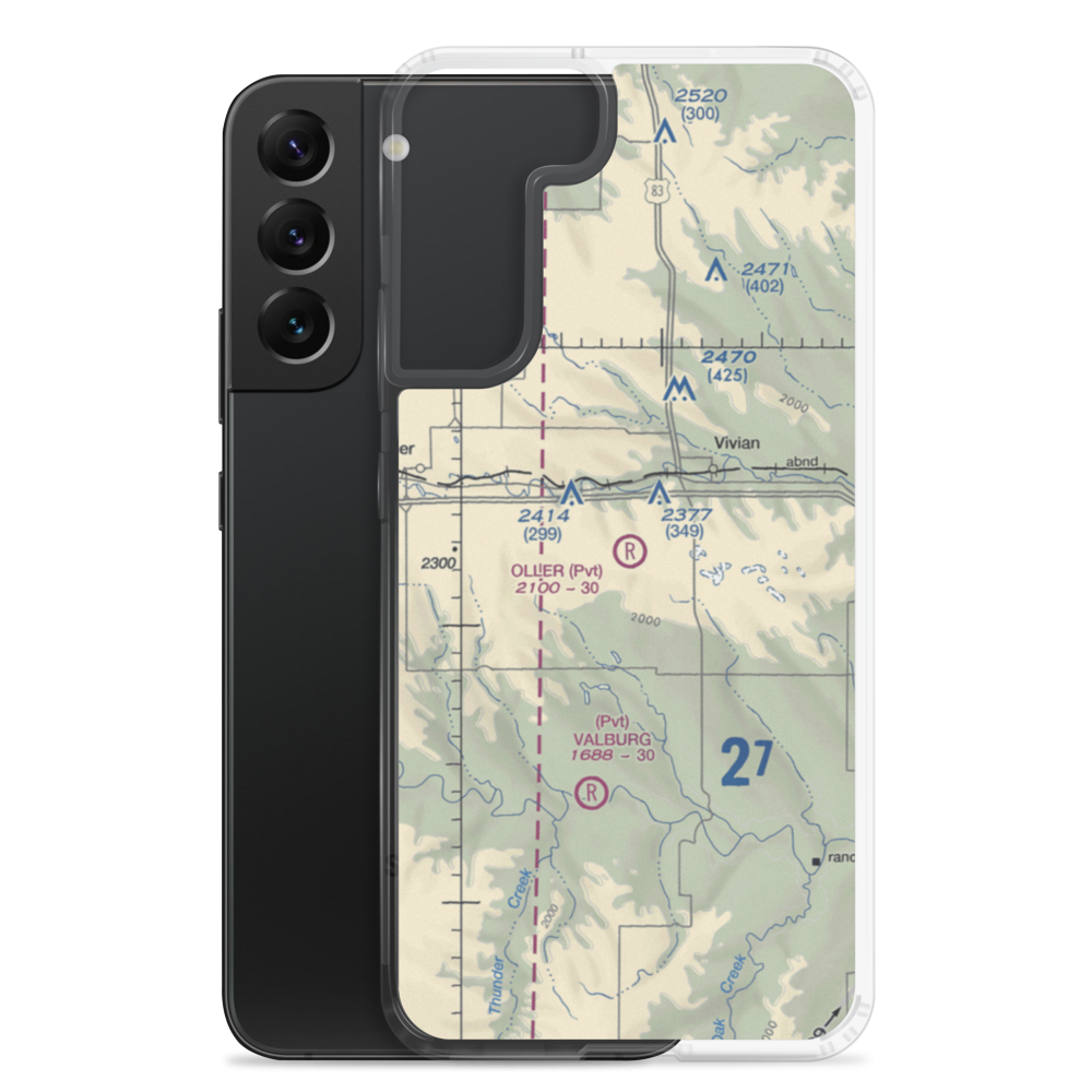 Oller Airport (SD97) VFR Sectional Samsung Case Samsung Galaxy S22 Plus model shown
