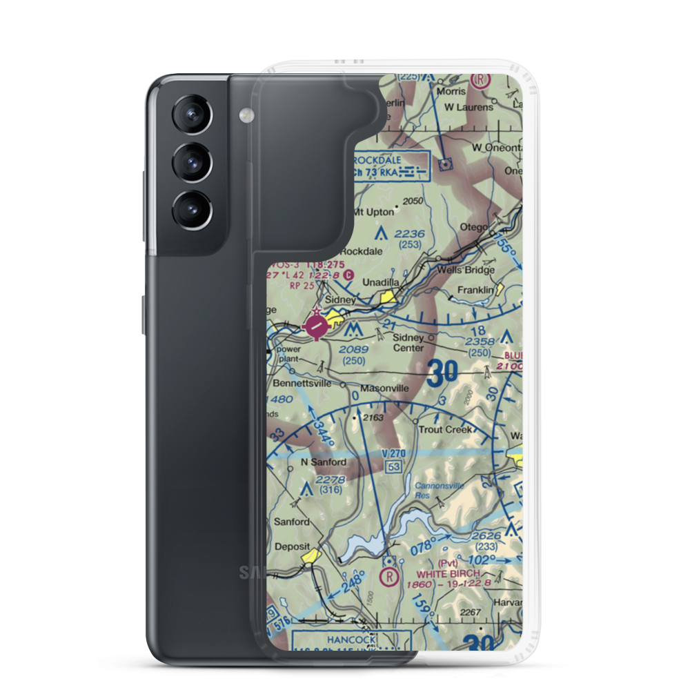 Olmstead Landing Strip (73NY) VFR Sectional Samsung Case Samsung Galaxy S21 model shown
