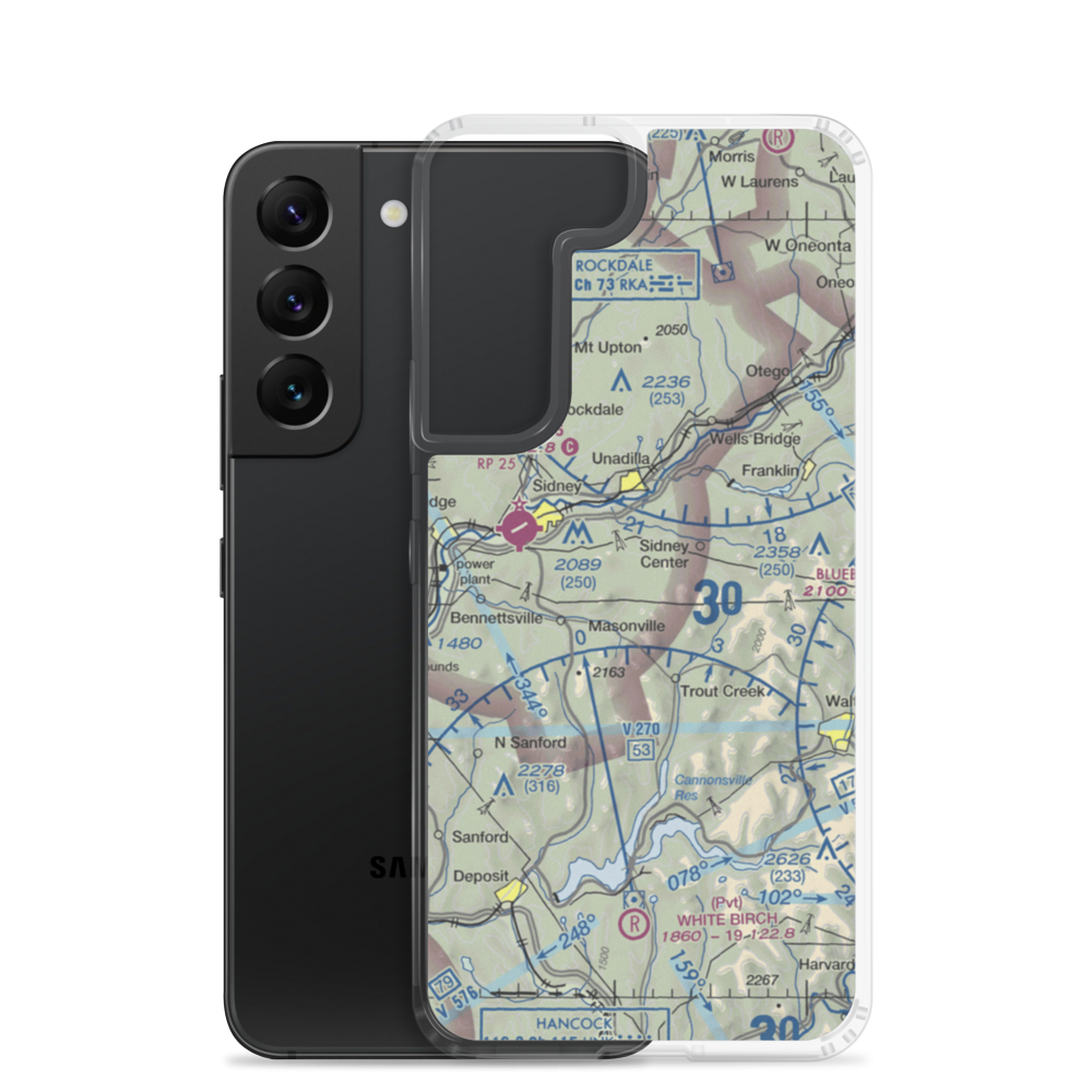 Olmstead Landing Strip (73NY) VFR Sectional Samsung Case Samsung Galaxy S22 model shown