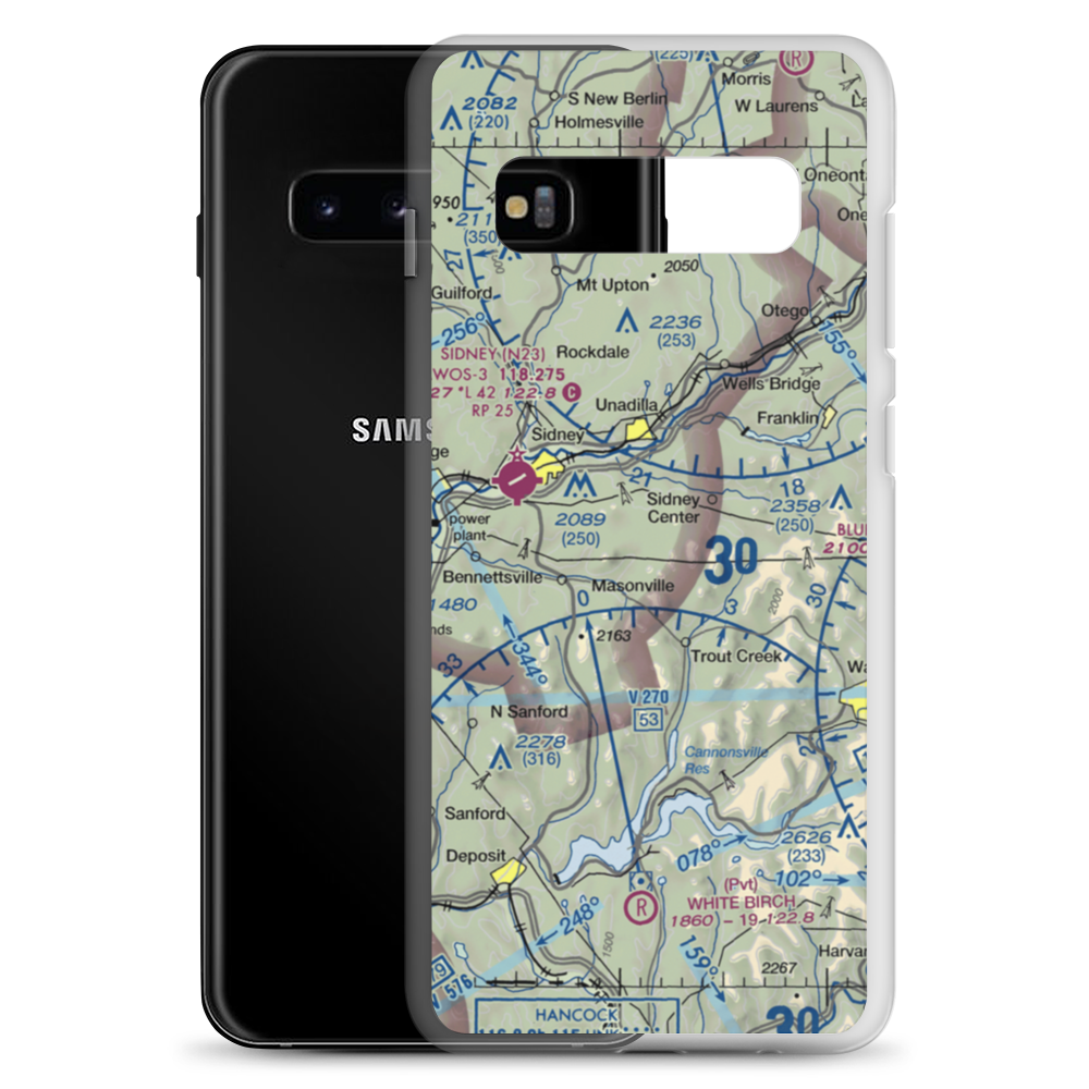 Olmstead Landing Strip (73NY) VFR Sectional Samsung Case Samsung Galaxy S10+ model shown
