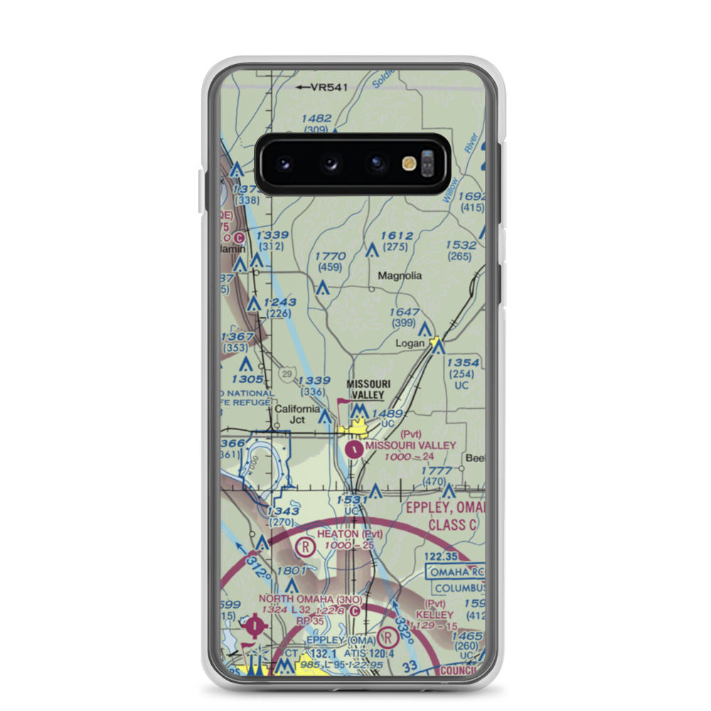 Olsen Airport (IA93) VFR Sectional Samsung Case Samsung Galaxy S10 model shown