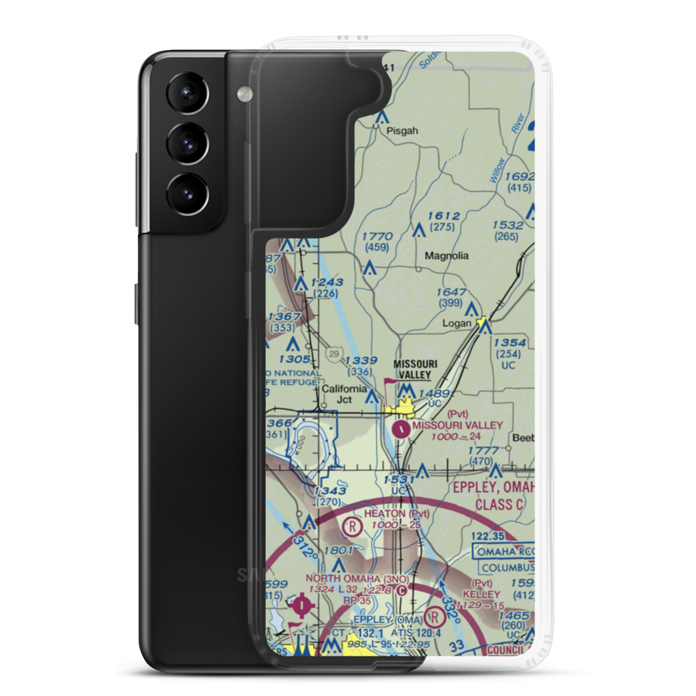 Olsen Airport (IA93) VFR Sectional Samsung Case Samsung Galaxy S21 Plus model shown
