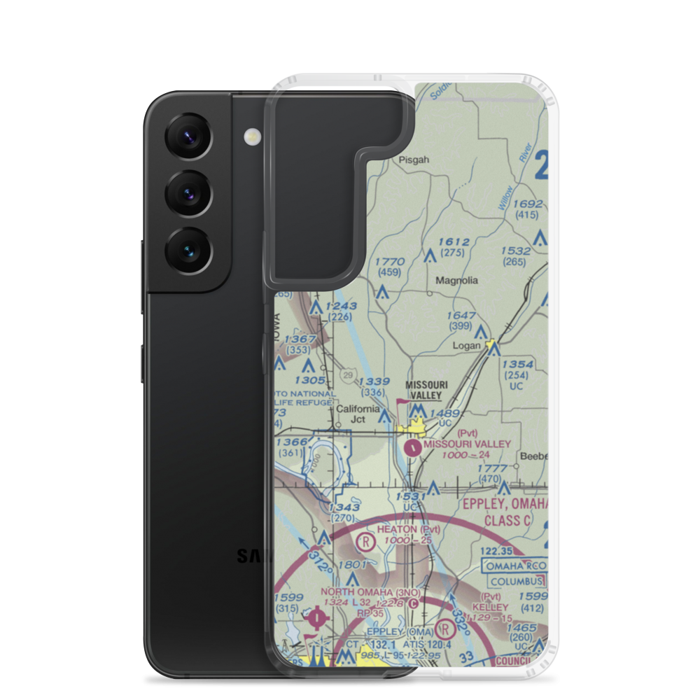Olsen Airport (IA93) VFR Sectional Samsung Case Samsung Galaxy S22 model shown