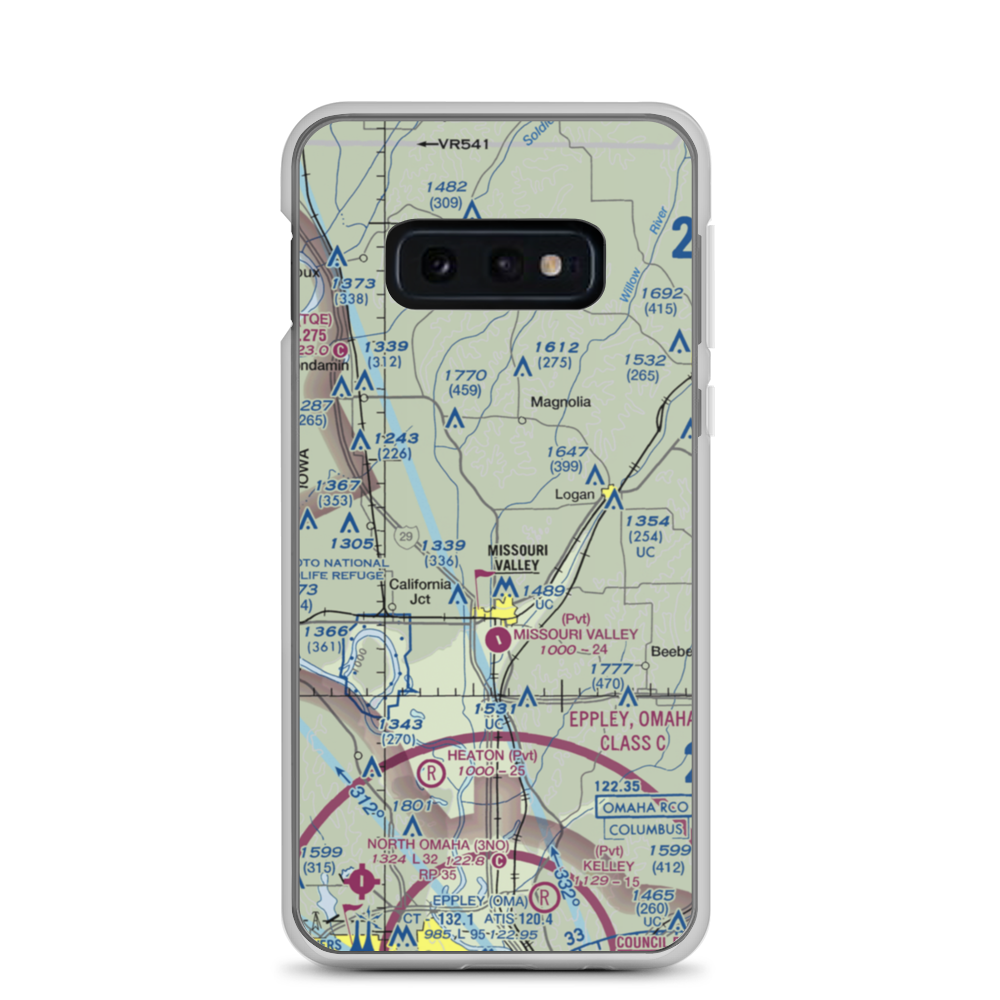 Olsen Airport (IA93) VFR Sectional Samsung Case Samsung Galaxy S10e model shown