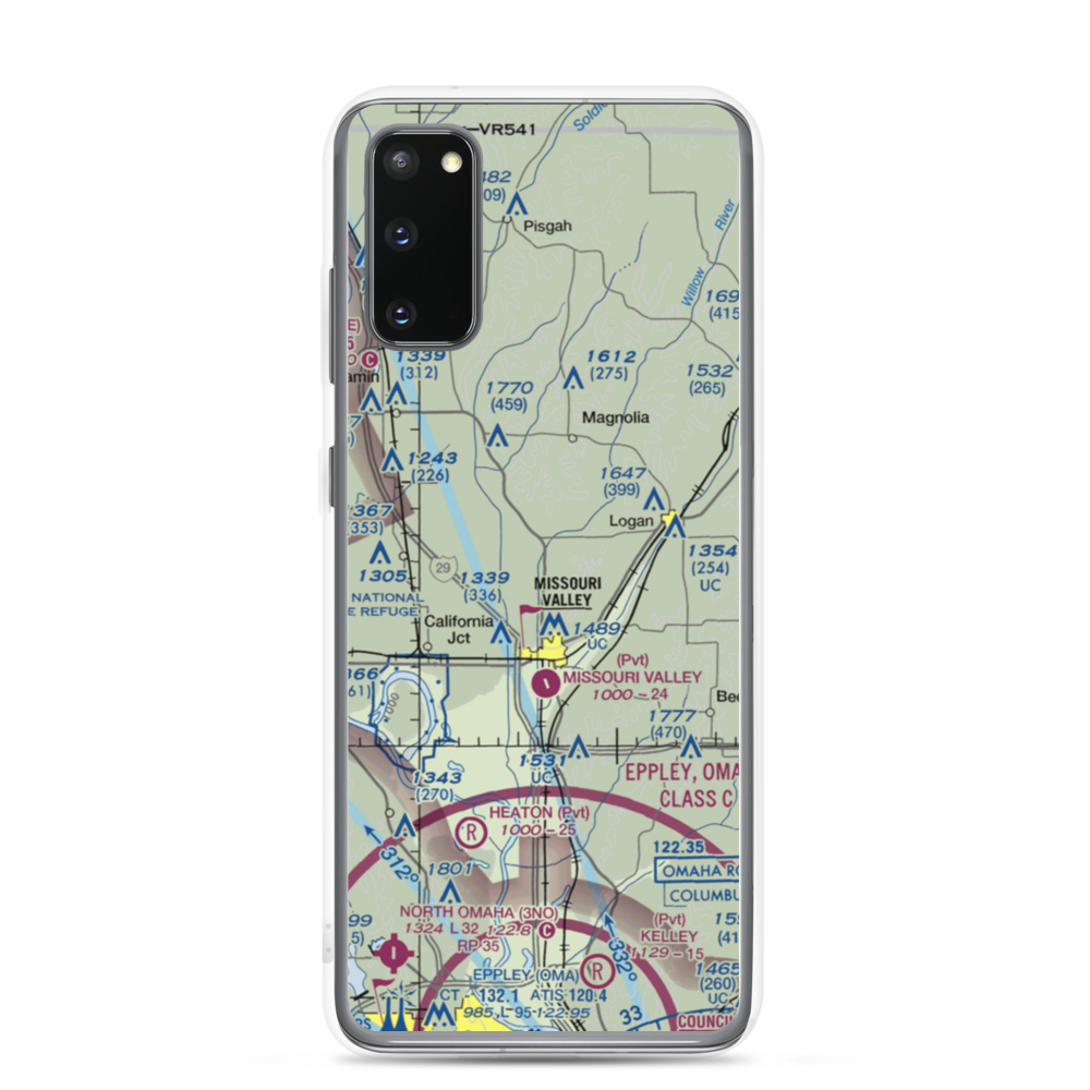 Olsen Airport (IA93) VFR Sectional Samsung Case Samsung Galaxy S20 model shown