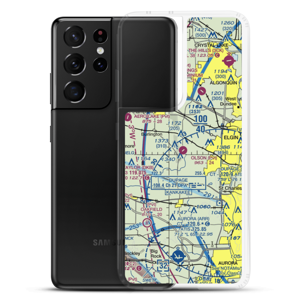Olson Airport (LL53) VFR Sectional Samsung Case Samsung Galaxy S21 Ultra model shown