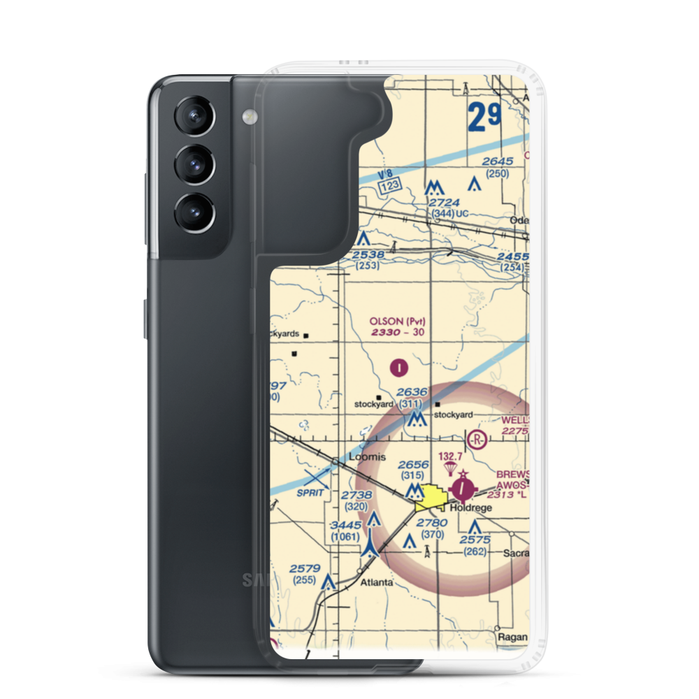 Olson Field (NE30) VFR Sectional Samsung Case Samsung Galaxy S21 model shown