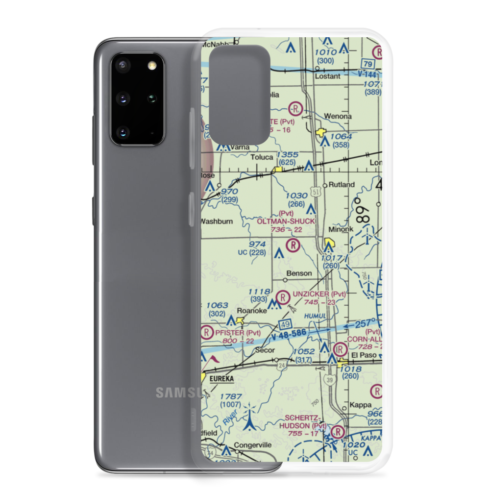 Oltman-Shuck Airport (83IL) VFR Sectional Samsung Case Samsung Galaxy S20 Plus model shown