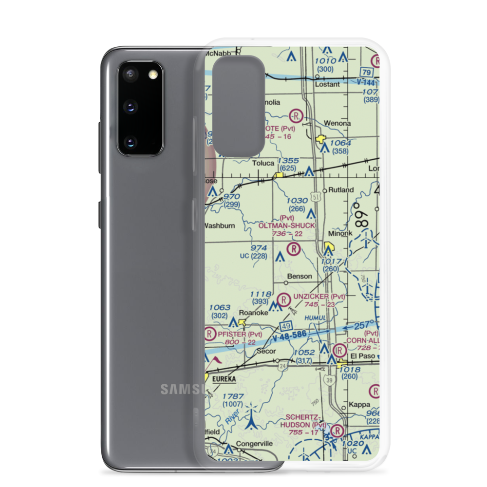 Oltman-Shuck Airport (83IL) VFR Sectional Samsung Case Samsung Galaxy S20 model shown