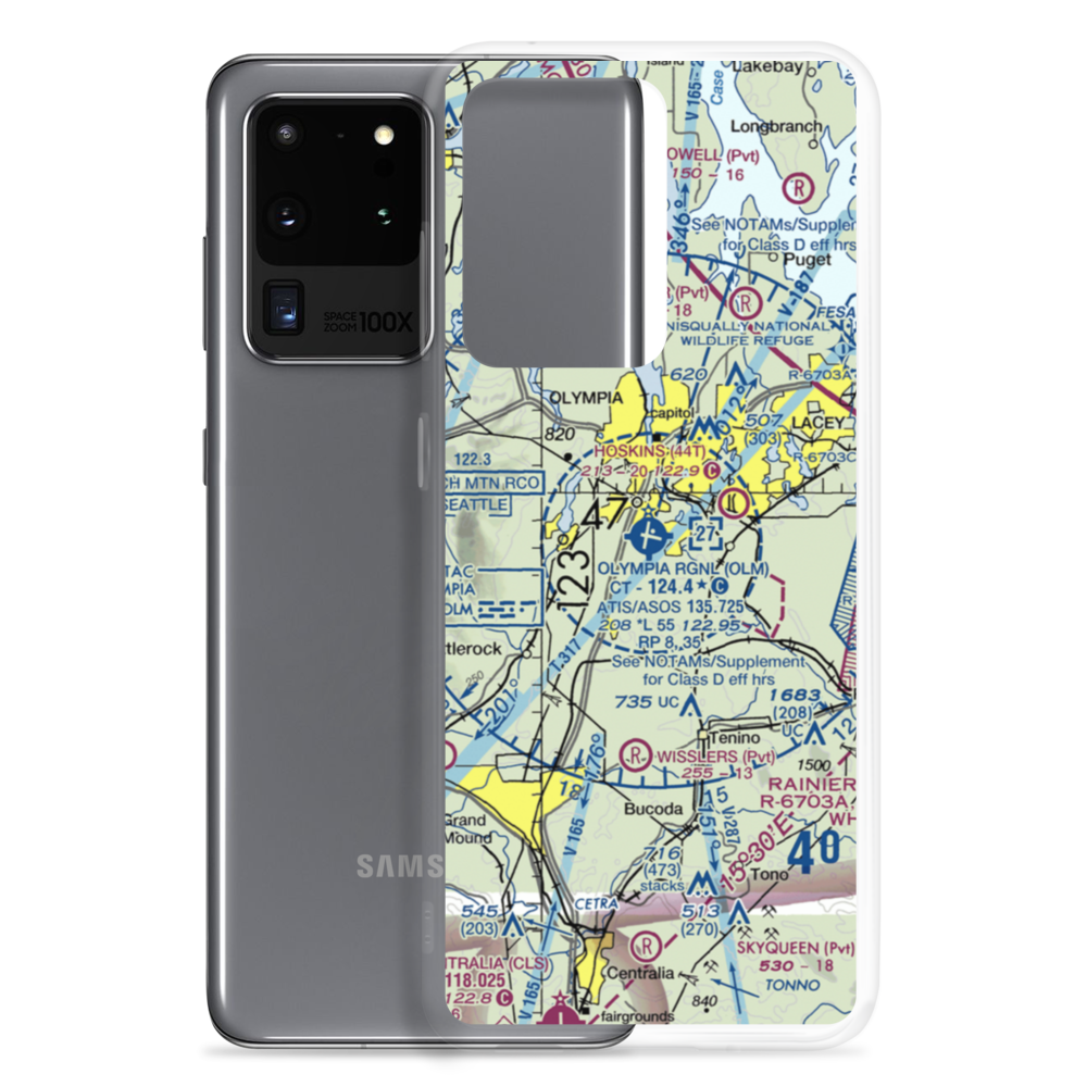 Olympia Regional Airport (OLM) VFR Sectional Samsung Case Samsung Galaxy S20 Ultra model shown