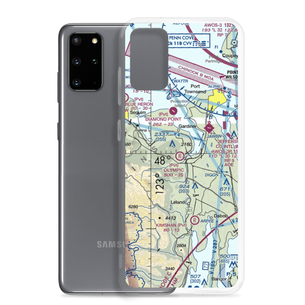 Olympic Field (WA45) VFR Sectional Samsung Case Samsung Galaxy S20 Plus model shown