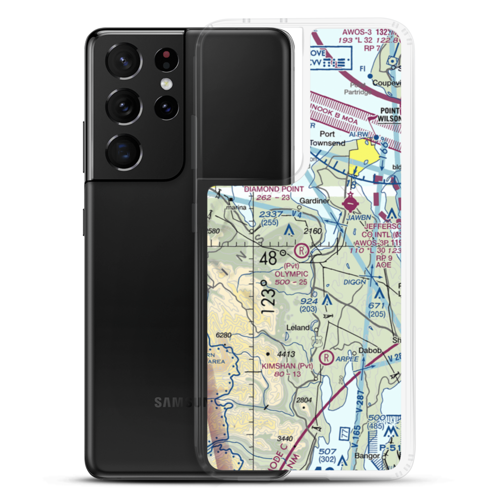 Olympic Field (WA45) VFR Sectional Samsung Case Samsung Galaxy S21 Ultra model shown