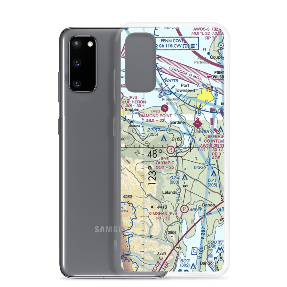 Olympic Field (WA45) VFR Sectional Samsung Case Samsung Galaxy S20 model shown