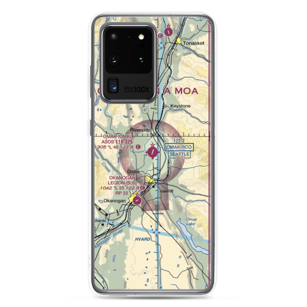 Omak Airport (OMK) VFR Sectional Samsung Case Samsung Galaxy S20 Ultra model shown