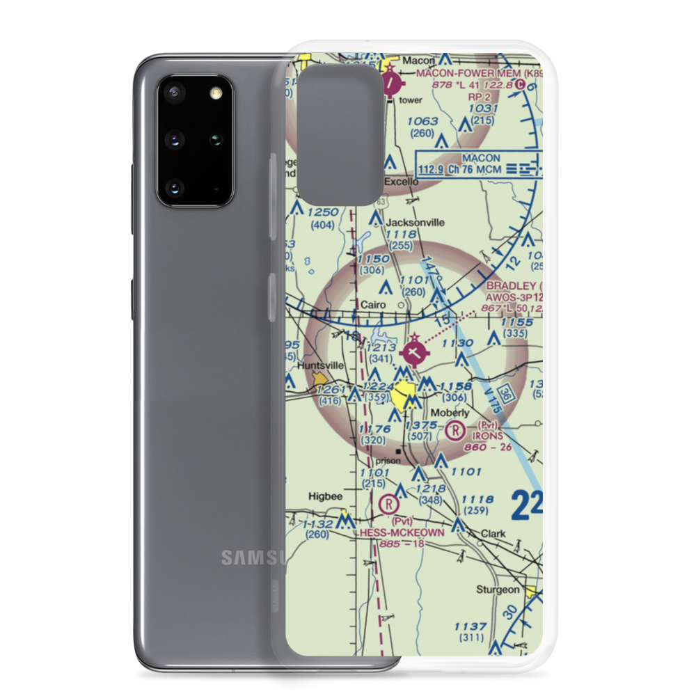 Omar N Bradley Airport (MBY) VFR Sectional Samsung Case Samsung Galaxy S20 Plus model shown