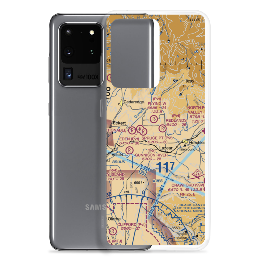 Omega 1 STOLport (12CO) VFR Sectional Samsung Case Samsung Galaxy S20 Ultra model shown