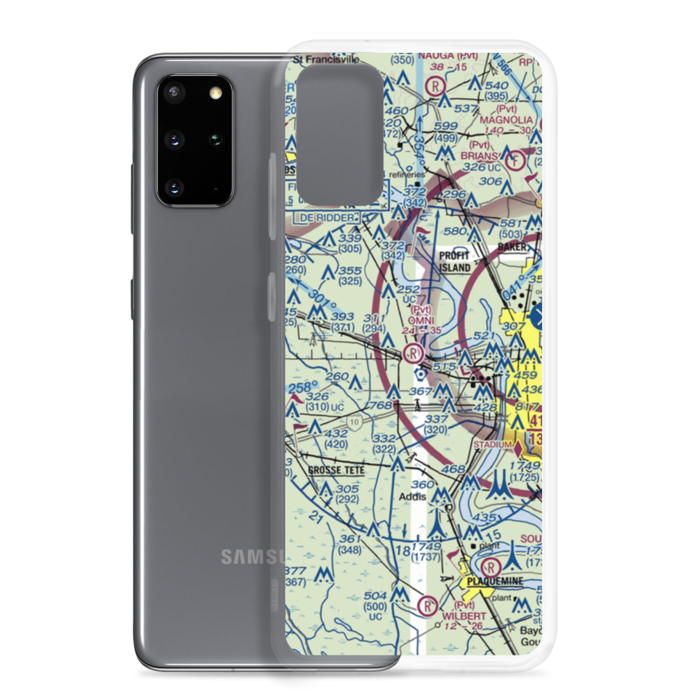 Omni Airport (LA46) VFR Sectional Samsung Case Samsung Galaxy S20 Plus model shown