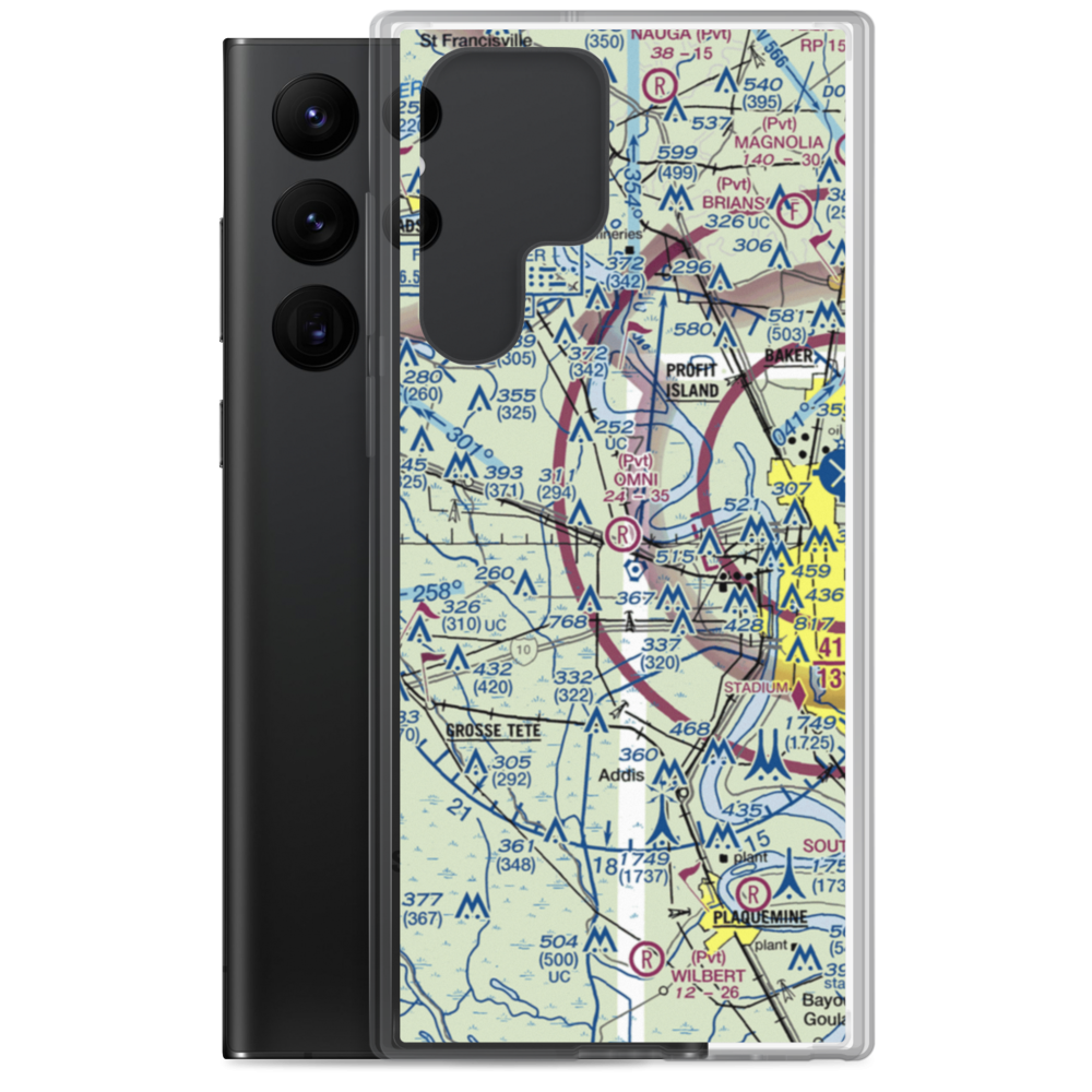 Omni Airport (LA46) VFR Sectional Samsung Case Samsung Galaxy S22 Ultra model shown