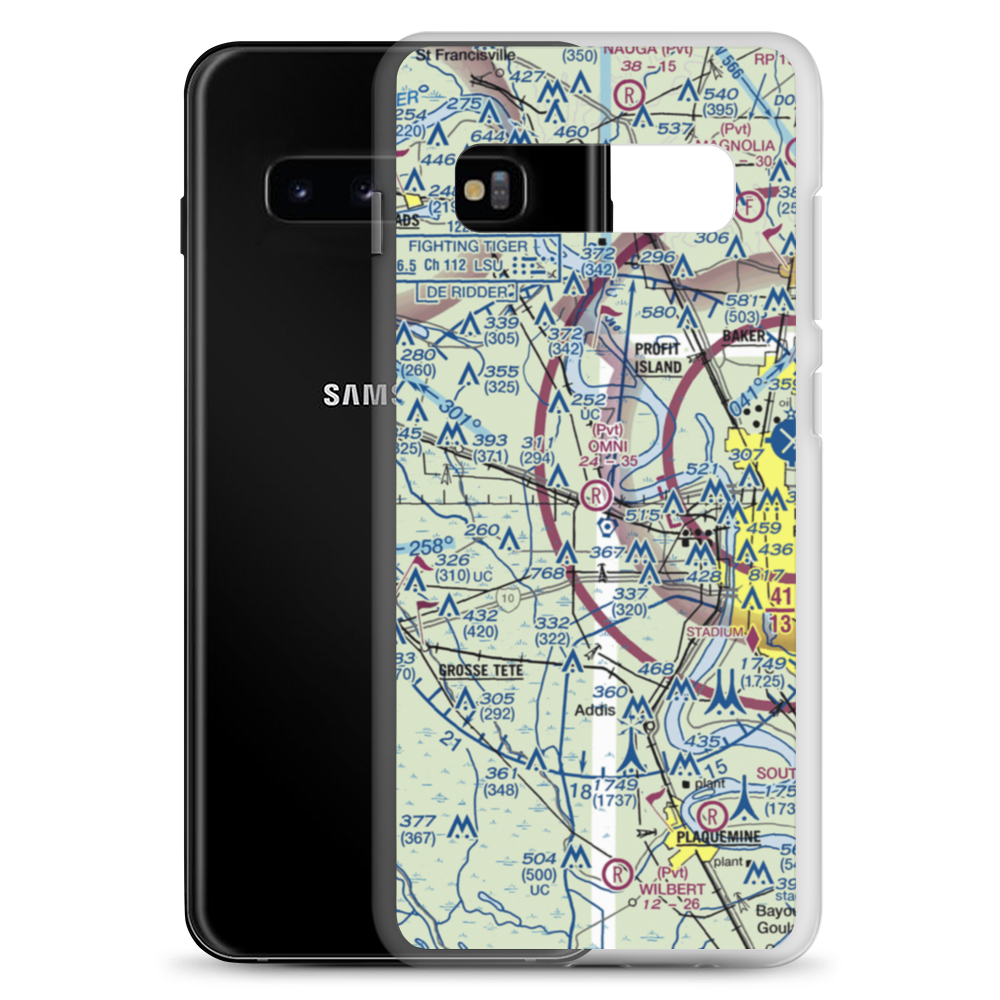 Omni Airport (LA46) VFR Sectional Samsung Case Samsung Galaxy S10+ model shown