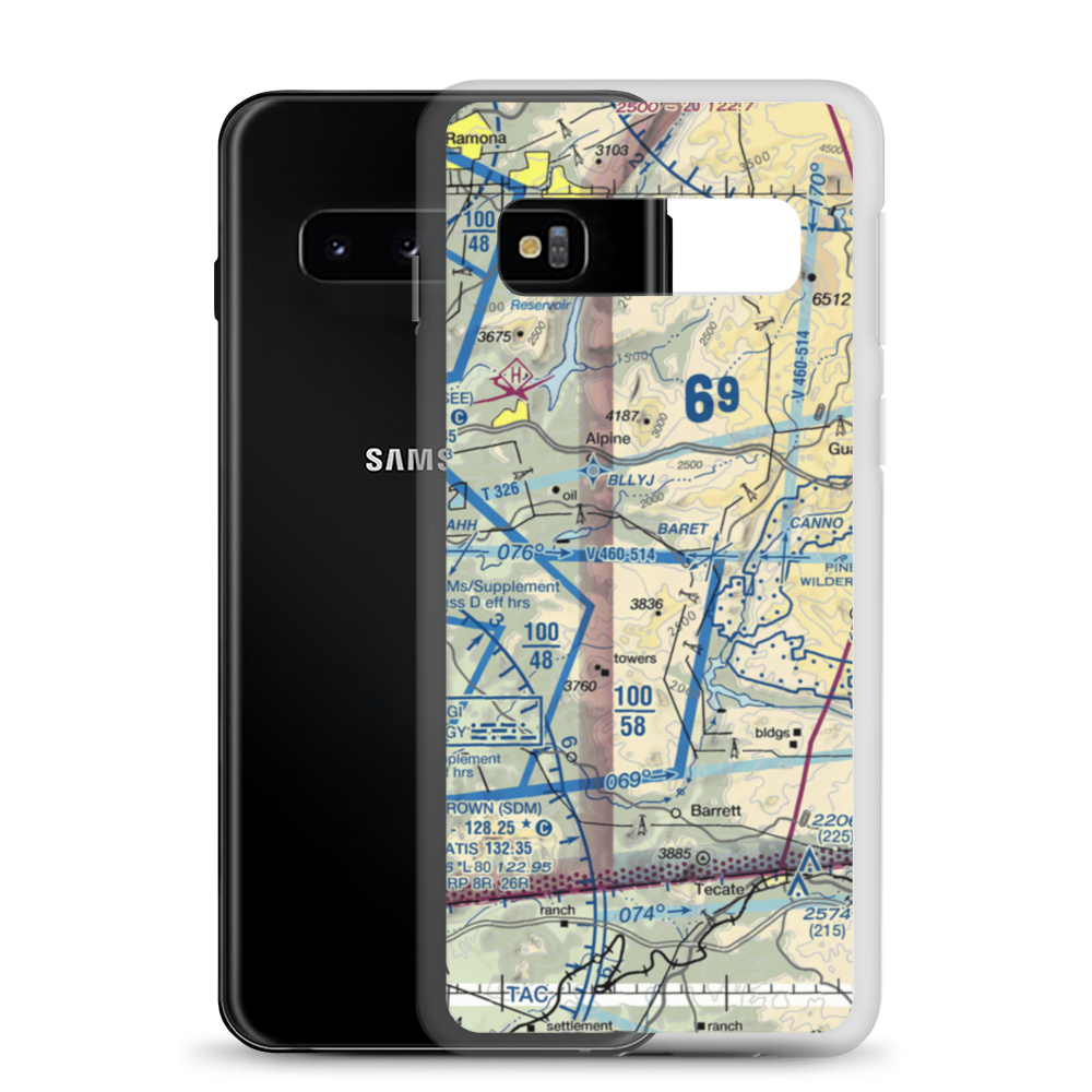 On the Rocks Airport (1CA6) VFR Sectional Samsung Case Samsung Galaxy S10 model shown