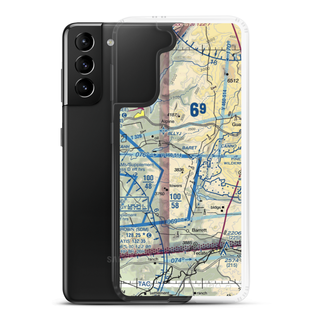 On the Rocks Airport (1CA6) VFR Sectional Samsung Case Samsung Galaxy S21 Plus model shown
