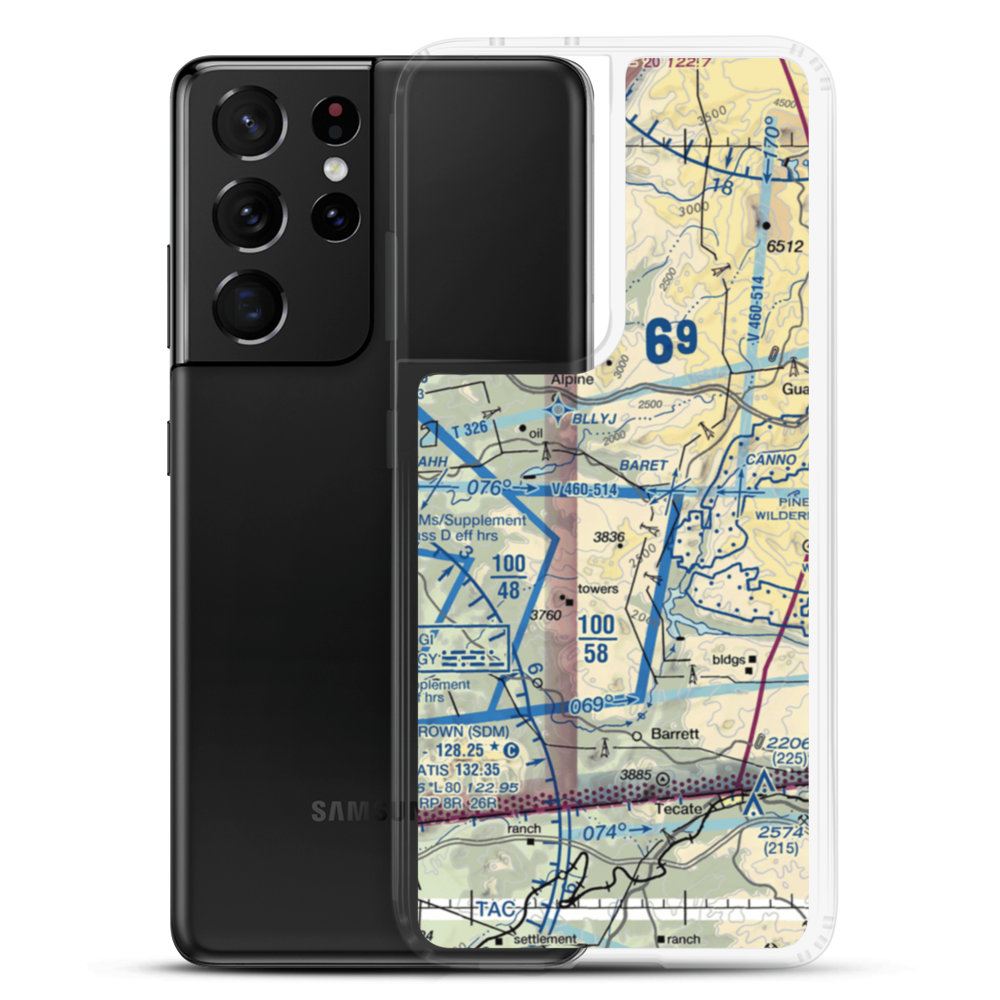 On the Rocks Airport (1CA6) VFR Sectional Samsung Case Samsung Galaxy S21 Ultra model shown