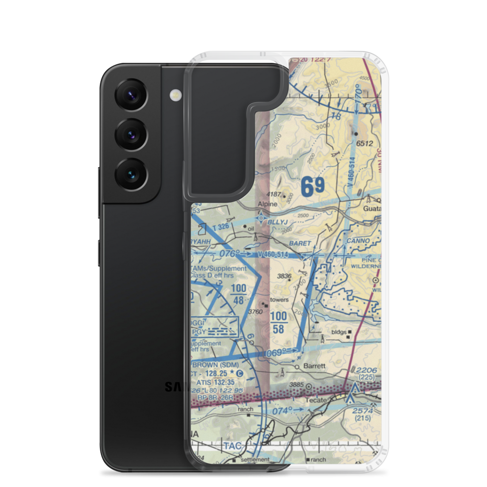 On the Rocks Airport (1CA6) VFR Sectional Samsung Case Samsung Galaxy S22 model shown