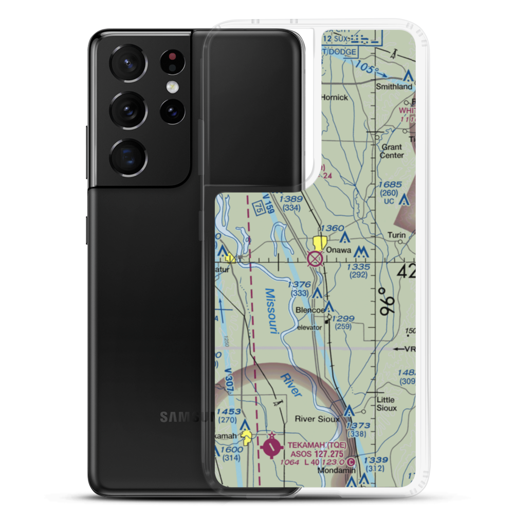 Onawa Municipal Airport (K36) VFR Sectional Samsung Case Samsung Galaxy S21 Ultra model shown