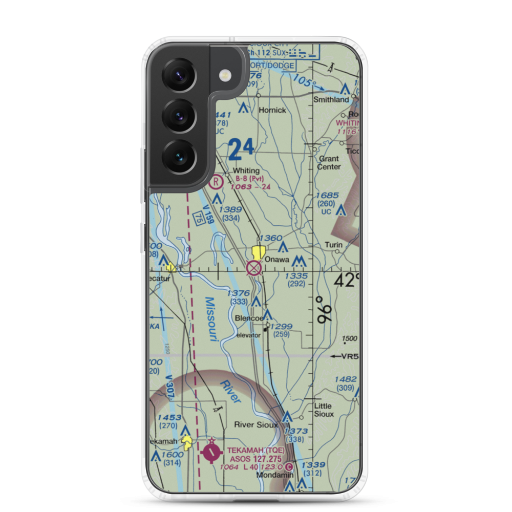 Onawa Municipal Airport (K36) VFR Sectional Samsung Case Samsung Galaxy S22 Plus model shown
