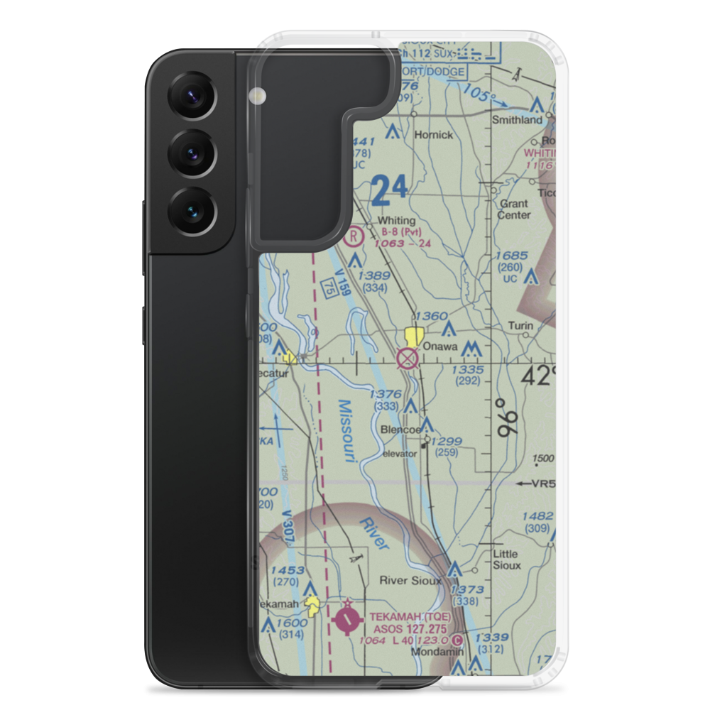 Onawa Municipal Airport (K36) VFR Sectional Samsung Case Samsung Galaxy S22 Plus model shown