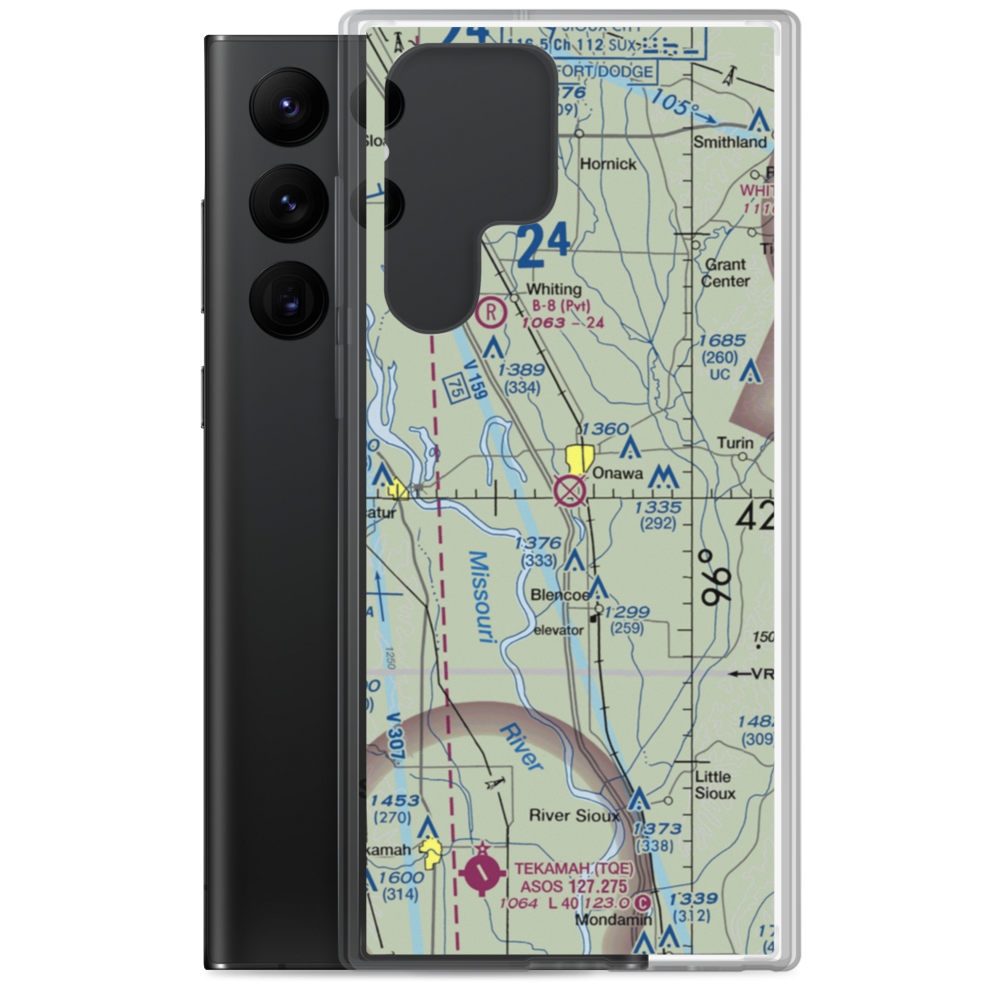 Onawa Municipal Airport (K36) VFR Sectional Samsung Case Samsung Galaxy S22 Ultra model shown