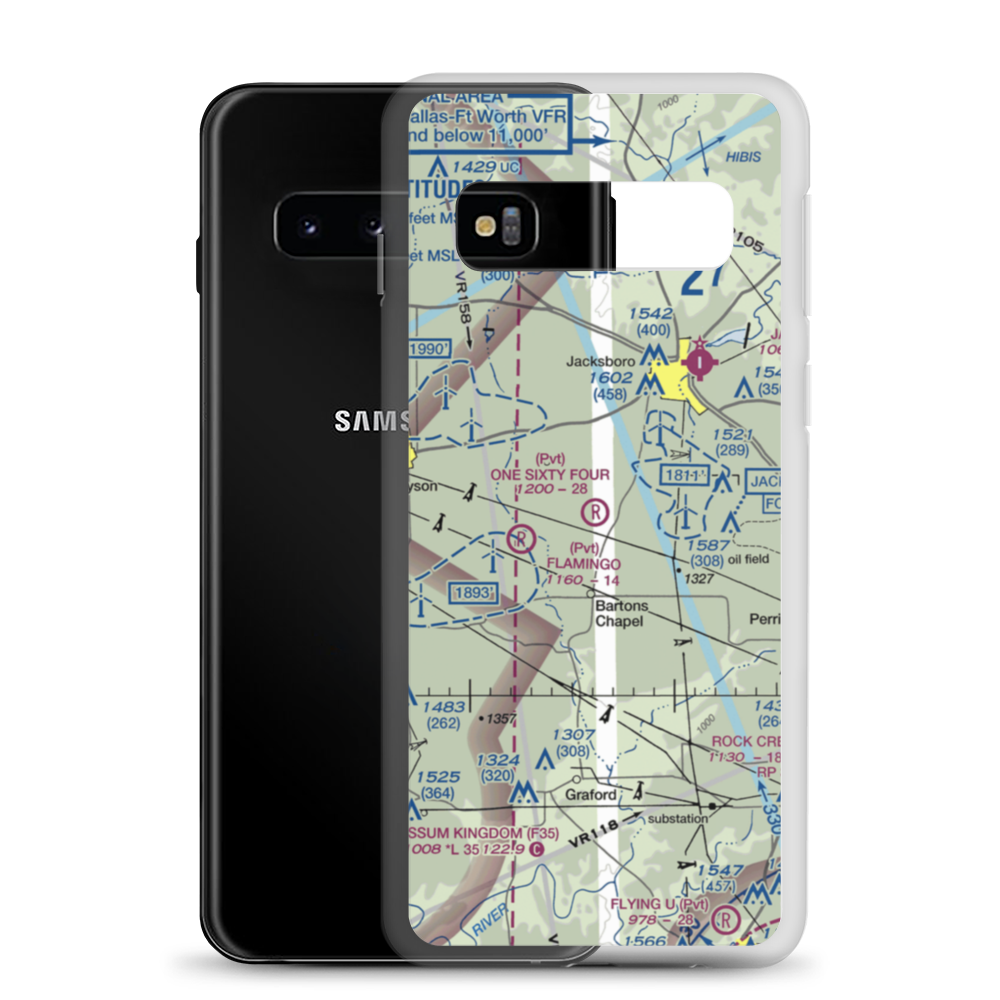 One Sixty Four Place Airport (TS02) VFR Sectional Samsung Case Samsung Galaxy S10 model shown