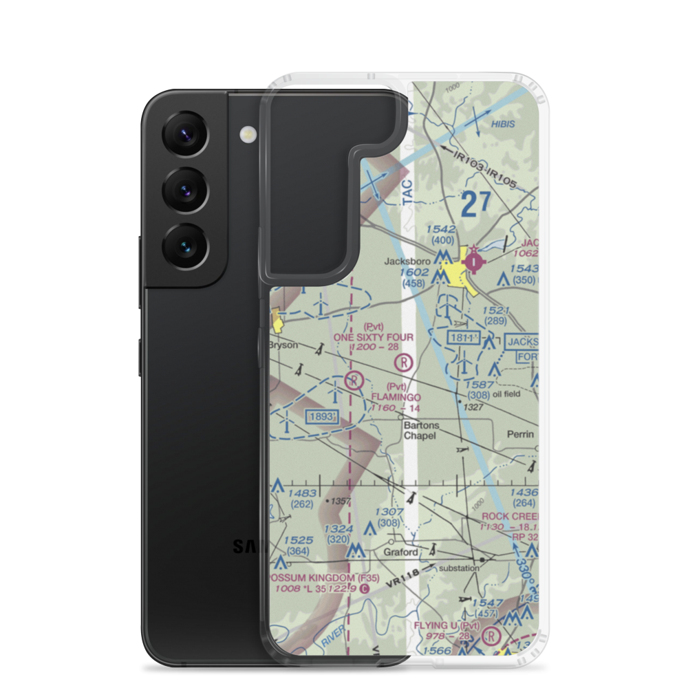 One Sixty Four Place Airport (TS02) VFR Sectional Samsung Case Samsung Galaxy S22 model shown
